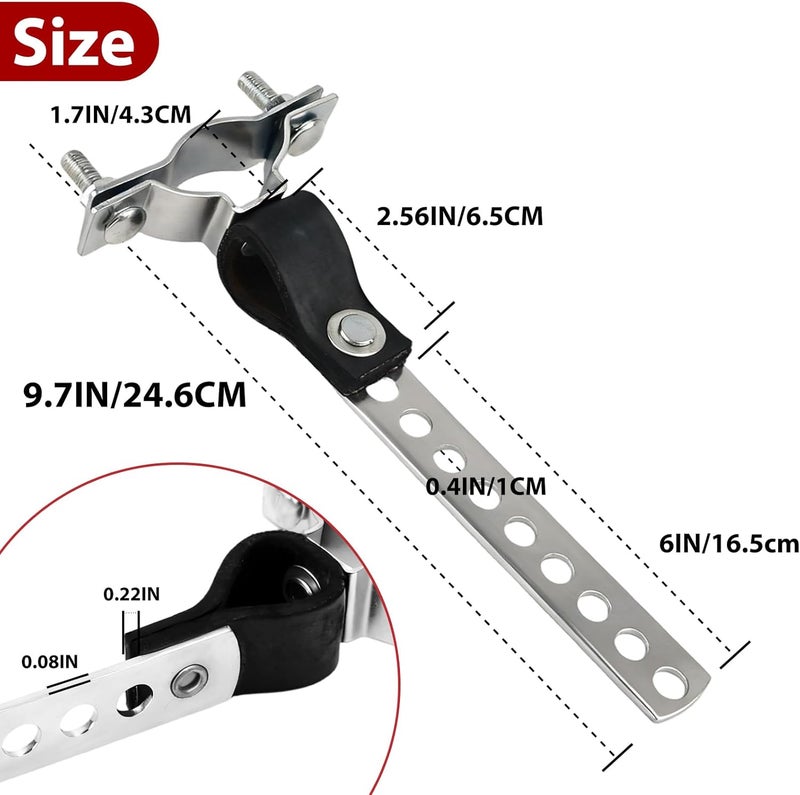 joytrace 2-Pack RV Generator Muffler Hanger - 8-Hole Carbon Steel Exhaust Bracket with Flexible Swivel, Compatible with Onan Cummins 1.5"-2.5" Tailpipes (Silver) - Image 5
